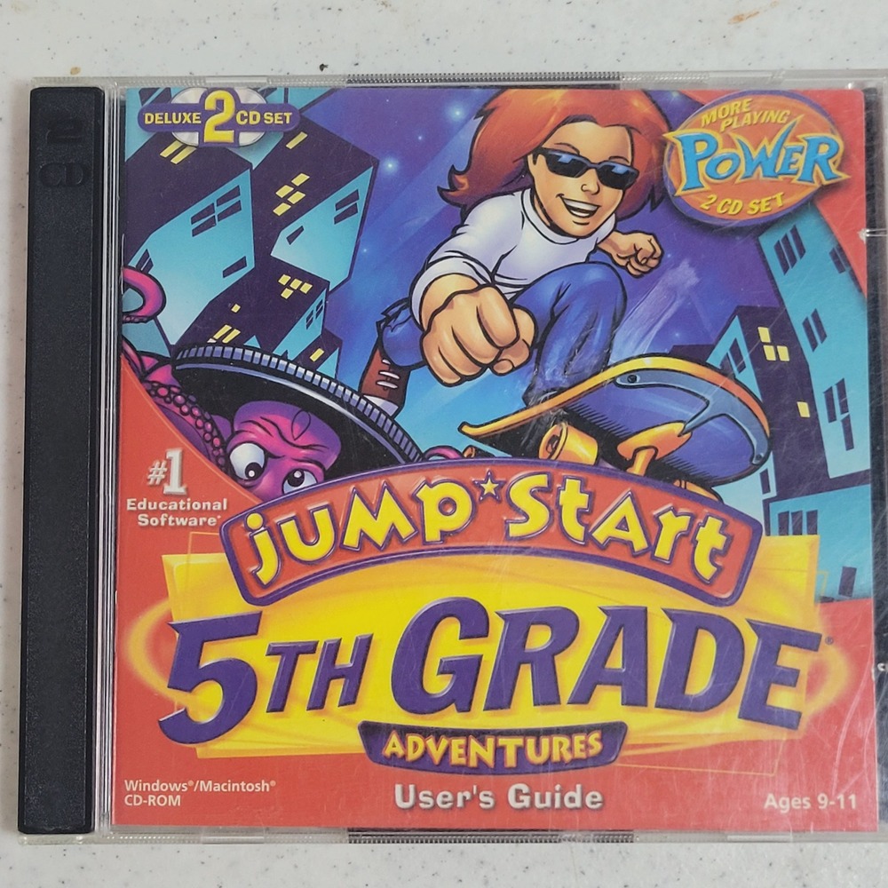 JumpStart 5th Grade Adventures Deluxe 2 CD Set PC Mac Educational Software 2179